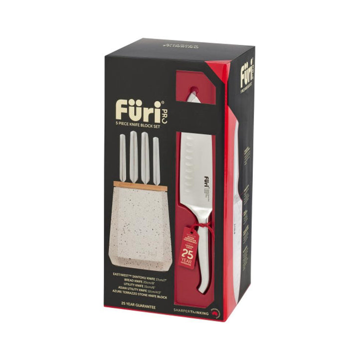 Furi Stone Knife Block Azure Terrazzo Set 5 Piece 41504