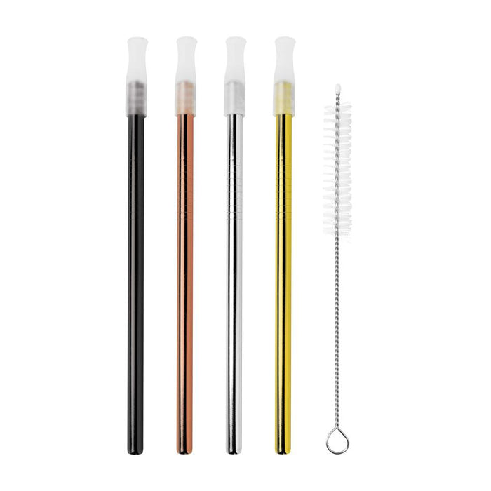 Avanti Cocktail Straws With Cleaning Brush - Set Of 4 14900
