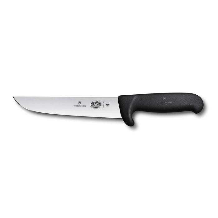 Victorinox Butchers Knife, 18Cm, Safety Nose, Black Fibrox - Black