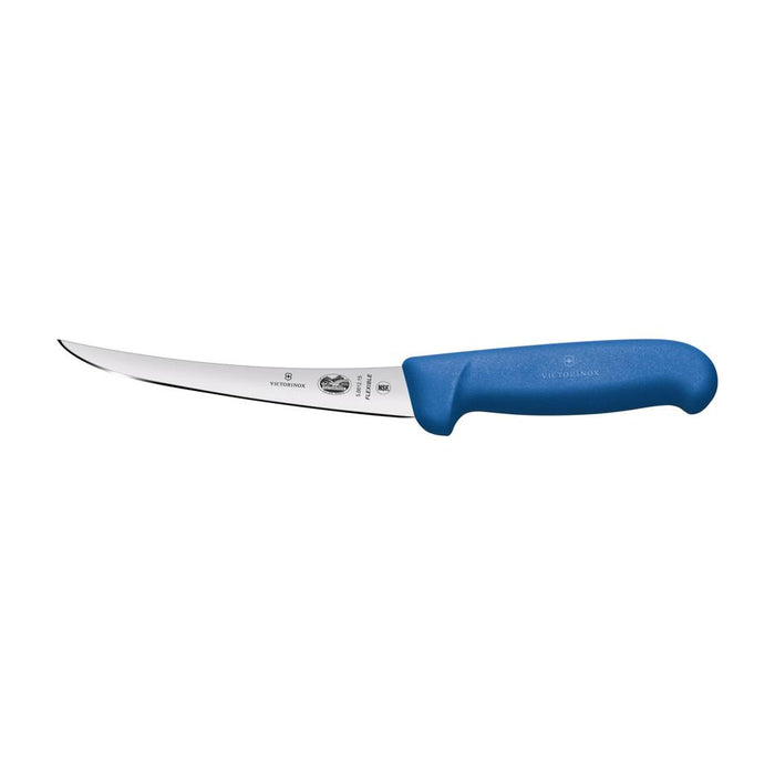 Victorinox Boning Knife, 15Cm Curved, Flexible Narrow Blade, Fibrox - Blue