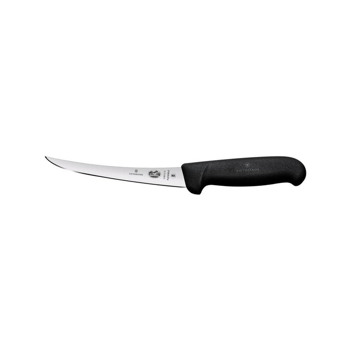Victorinox Boning Knife, 12Cm Curved, Flexible Narrow Blade, Fibrox - Black