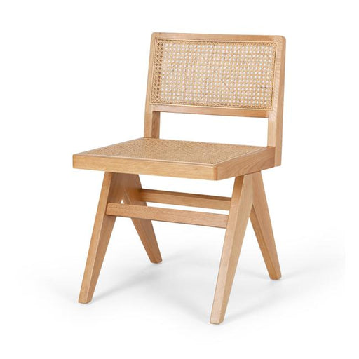 Palma Natural Oak Dining Chair with Rattan Seat 1