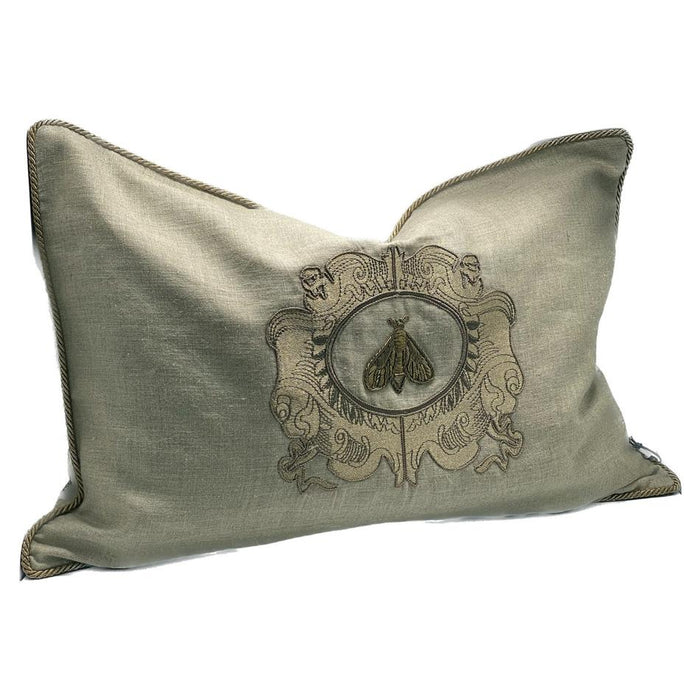 Sanctuary Cushion Cover - Hand Embroided - Natural/Gold IH6007