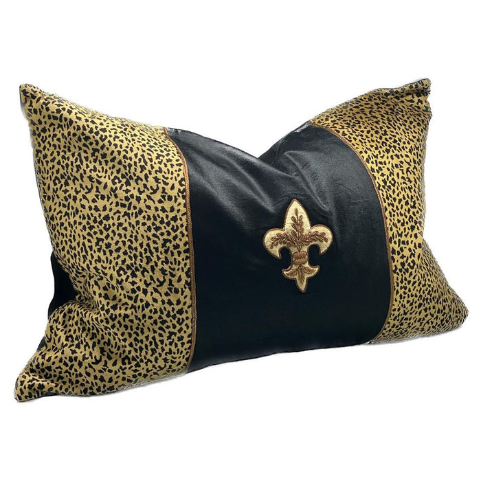 Sanctuary Cushion Cover - Hand Embroided - Leopard/Black IH6012