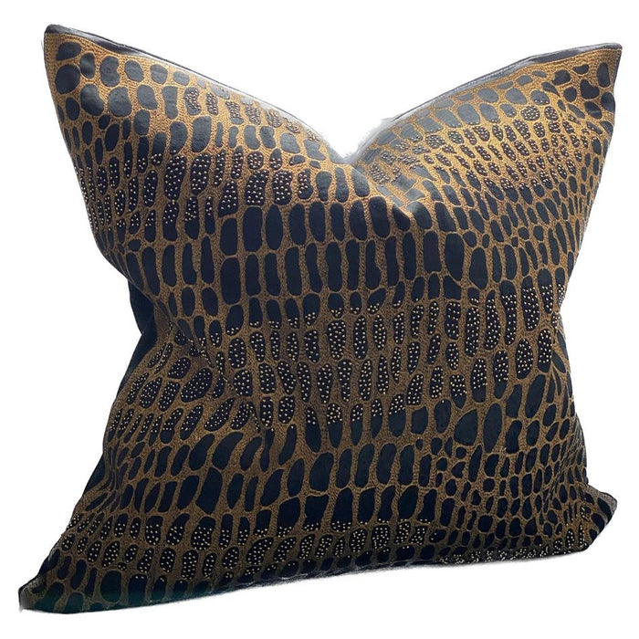 Sanctuary Cushion Cover - Hand Embroided - Copper/Black IH6016