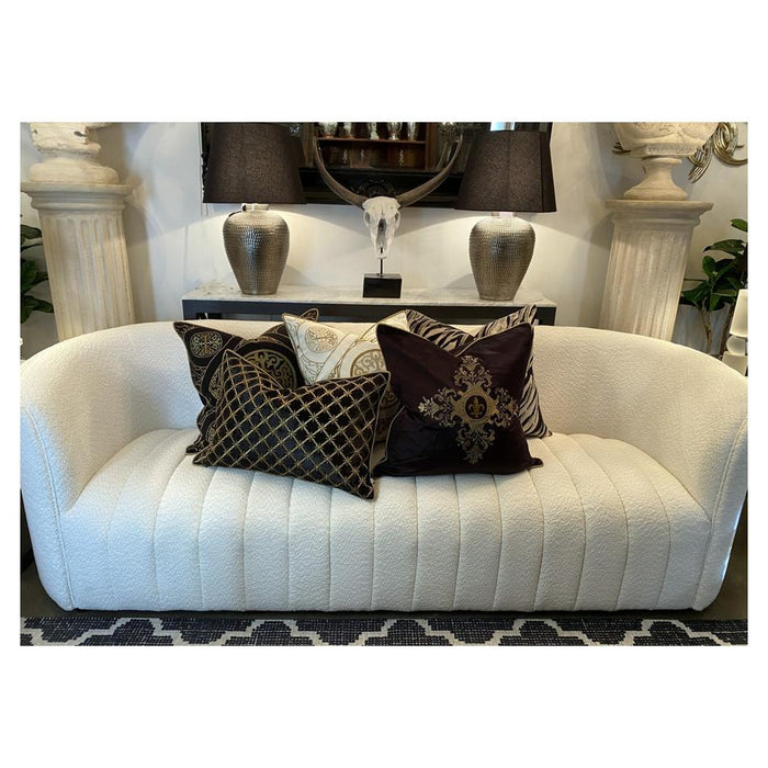 Sanctuary Cushion Cover - Hand Embroided - White/Gold IH6019