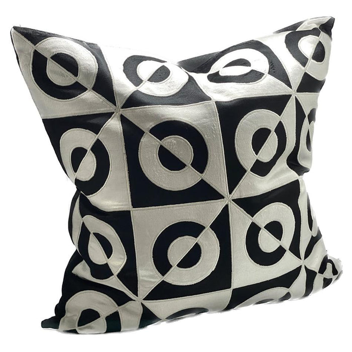 Sanctuary Cushion Cover - Hand Embroided - Black/White IH6025