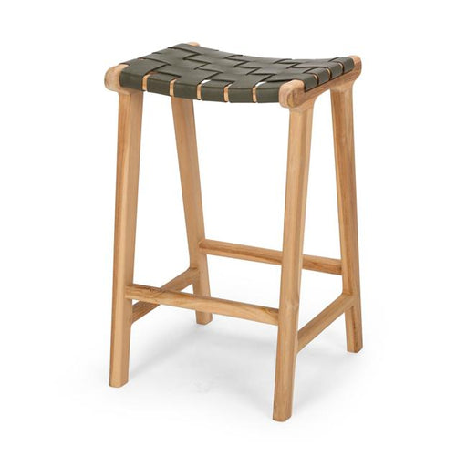 Indo Woven Barstool Olive 1
