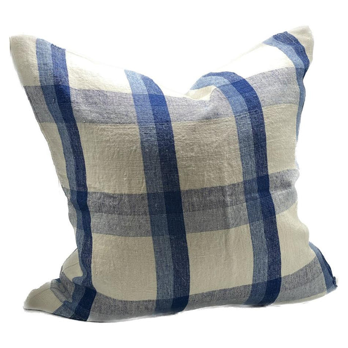 Rembrandt Sanctuary Linen Cushion Cover - Ivory/Denim/Blue SC9028