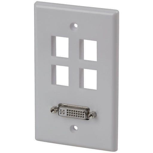 DVI Wall Plate Socket With 4 Keystone Ports - Folders