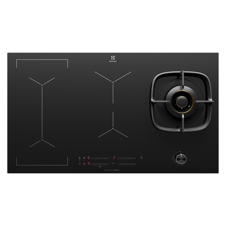 Hybrid gas and induction cooktop