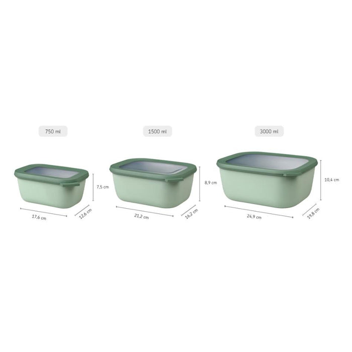 Mepal Cirqula Rectangle Large Set 3-Piece Nordic Sage 106271094700M_3