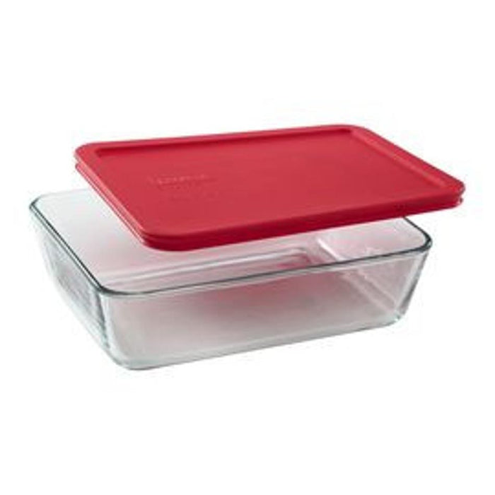 Pyrex Simply Store 6 Cup Rectangle Container with Red Lid 1069618