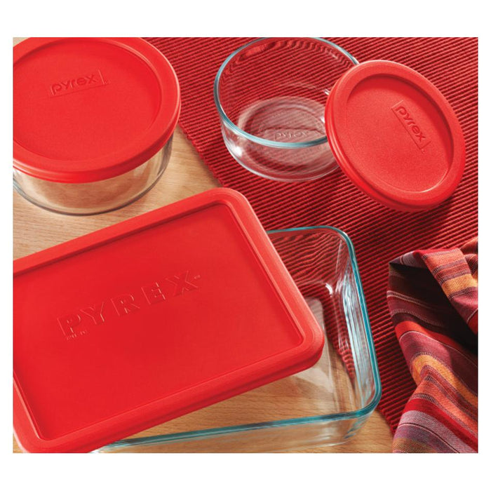 Pyrex Simply Store 6 Cup Rectangle Container with Red Lid 1069618