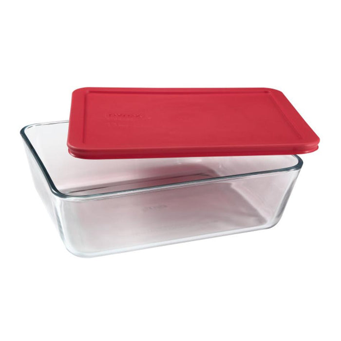 Pyrex Simply Store 11 Cup Rectangle Container with Red Lid 1075451