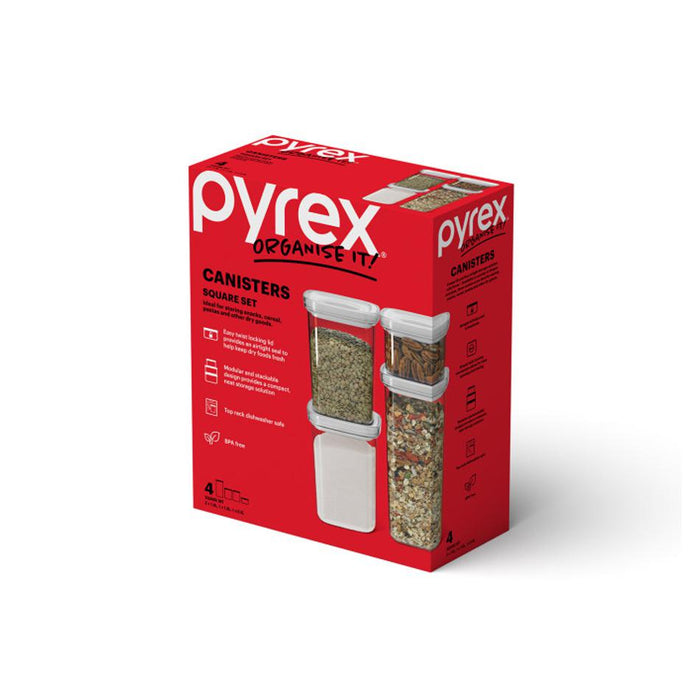 Pyrex Canister  Square 4pc  Set 1148633