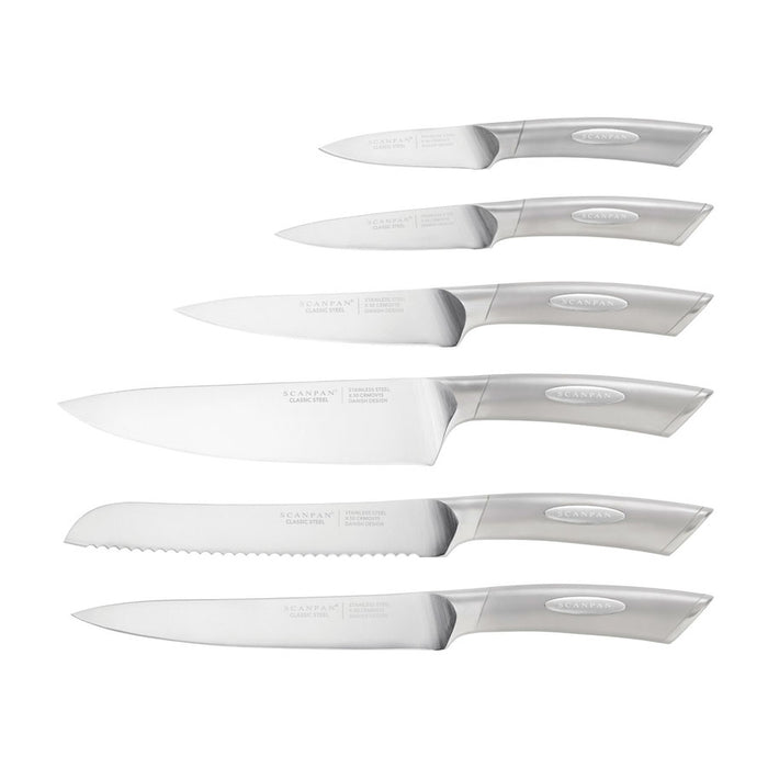 Scanpan Classic Steel 7 Piece Step Knife Block Set