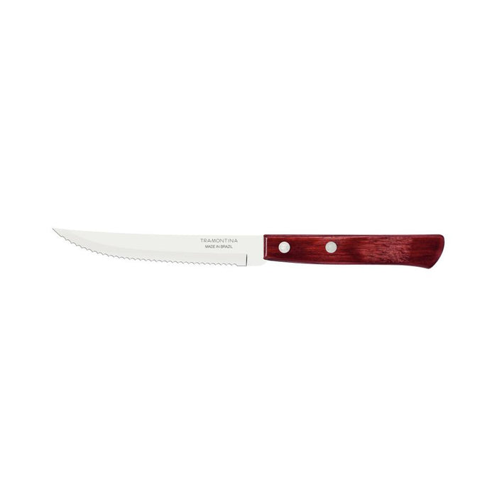 Churrasco Steak Knife Serrated Narrow Blade Polywood Red 5",  11cm_1