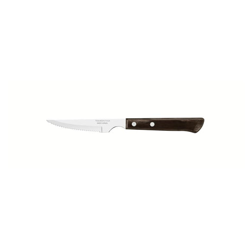 Churrasco Steak Knife Serrated Narrow Blade Polywood Brown 4" , 11cm_1