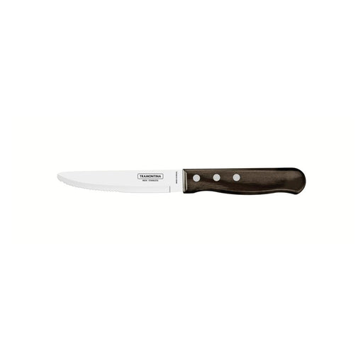 Churrasco Steak Knife Serrated Wide Blade Polywood Brown 5", 13cm_1