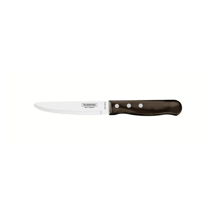 Churrasco Steak Knife Serrated Wide Blade Polywood Brown 5", 13cm_1