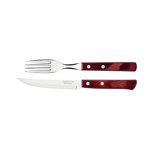 Churrasco Steak Knife Polywood Traditional Steak Set Red 12pc_1