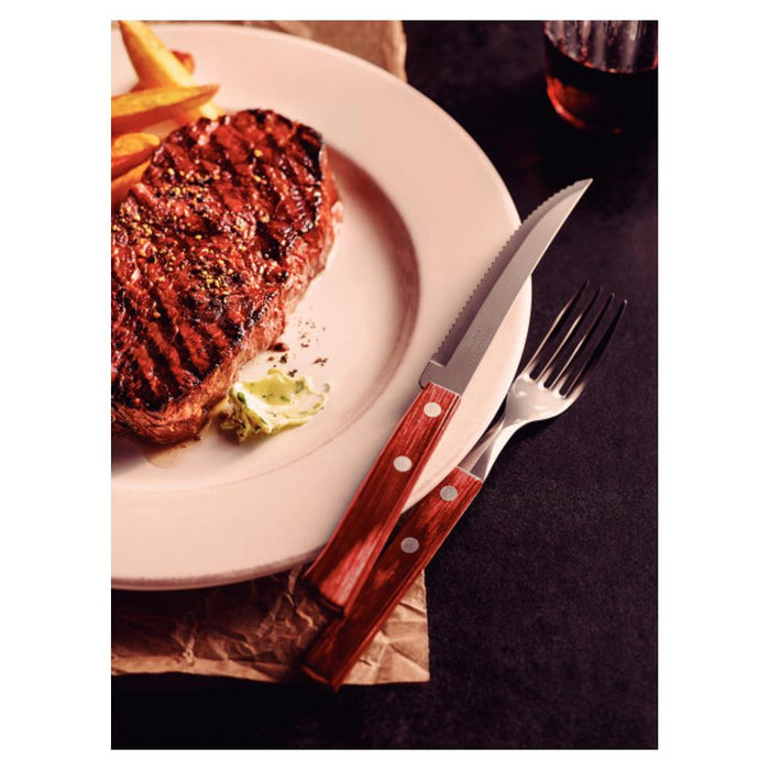Churrasco Steak Knife Polywood Traditional Steak Set Red 12pc_3