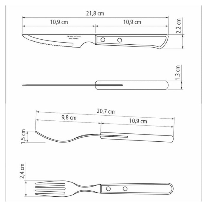 Tramontina Churrasco Spanish Steak Cutlery 12 Piece Set - Red 21199709_6