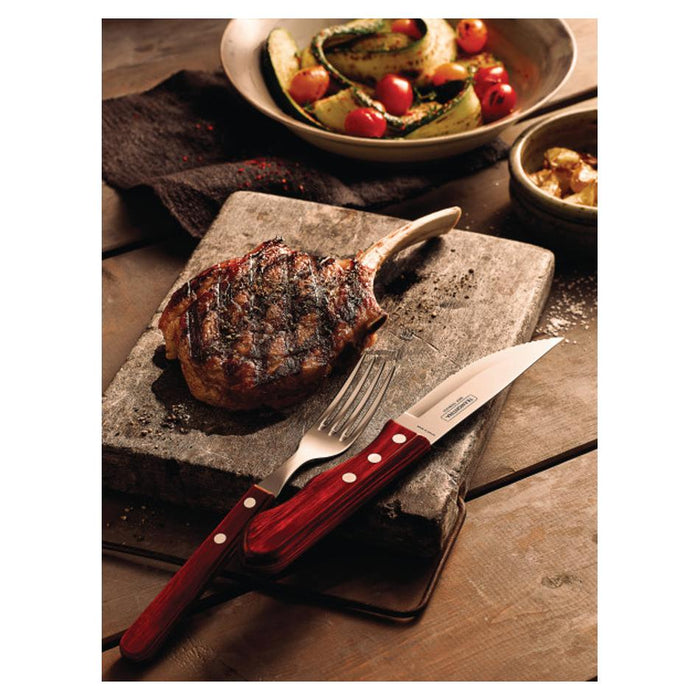 Jumbo Steak Knife with Polywood Handle 5", 12cm - Red (CDU 48pcs)_5