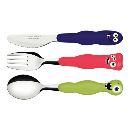 Back In Stock Tramontina Children's Monster Cutlery 3 Piece Set_1