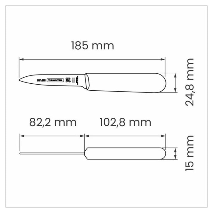 Tramontina Professional Master Black Paring Knife Straight 3", 8cm_3