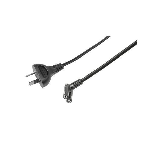 2 Pin Fig 8 Mains Plug To Iec C7 Right Angle Female - 1.8M