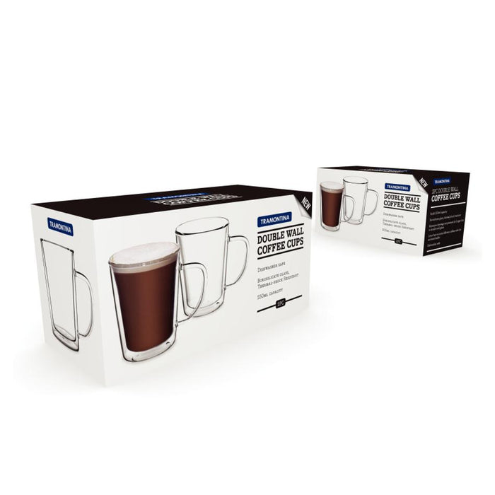 Tramontina Double Wall Coffee Cup With Handle 250ml  - Set 2 38368251_2