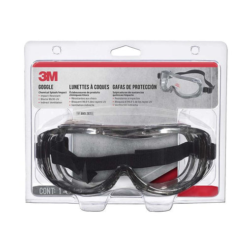 3M Professional Goggle Chemical Splash 91264H1-DC Black Grey 11136_1