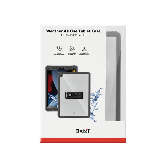 3sixT Weather All One iPad 10.9 Gen 10 Clear/Black 3S-2762