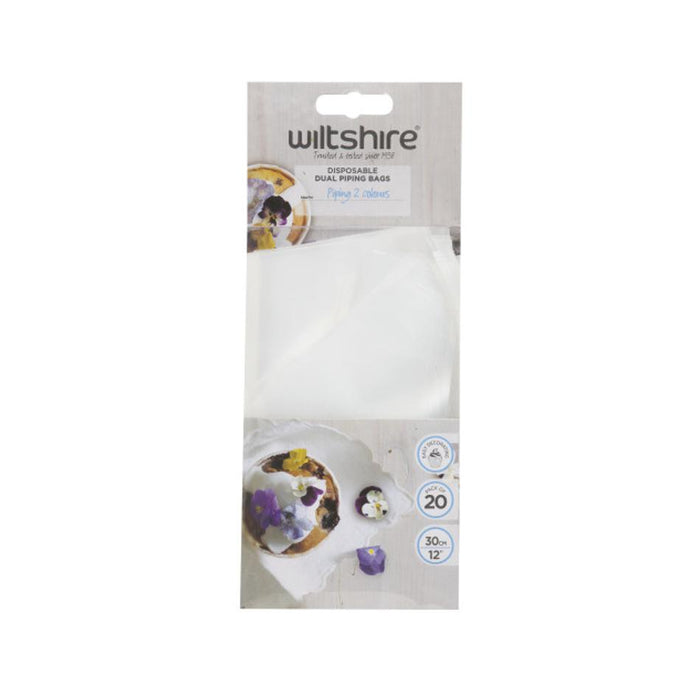 Wiltshire Dual Piping Bags 20Pk Grey 40355