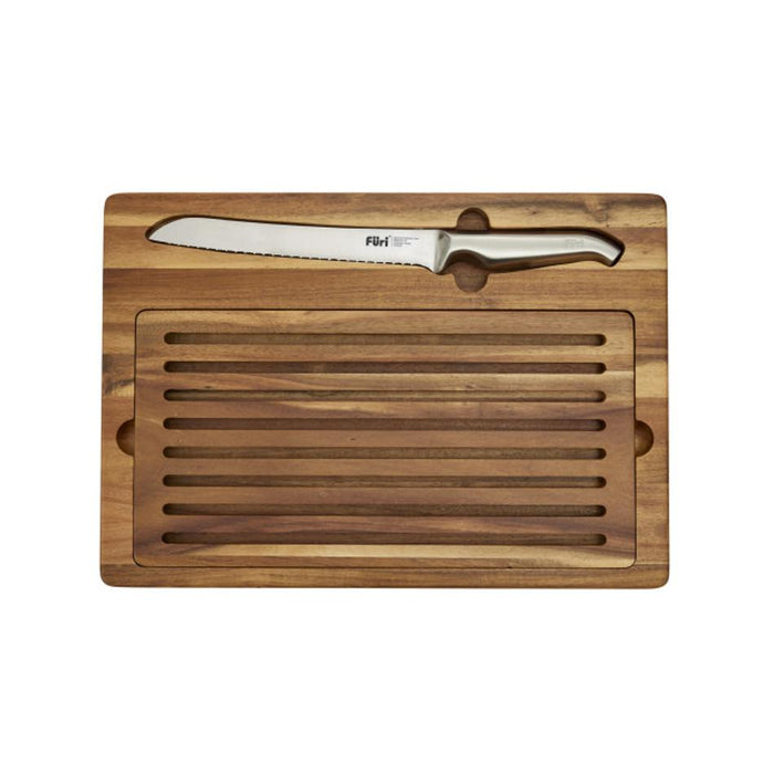 Furi Double Serrated Bread Knife & Bread Cutting Board Set 2 Piece_1