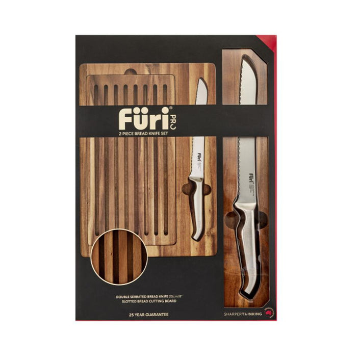 Furi Double Serrated Bread Knife & Bread Cutting Board Set 2 Piece_2