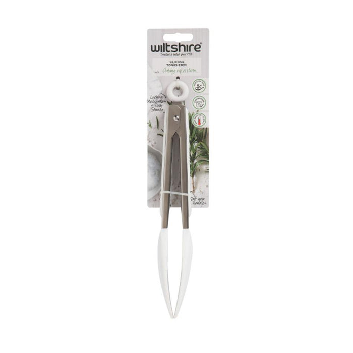 Wiltshire Silicone Tongs White 23cm 43730