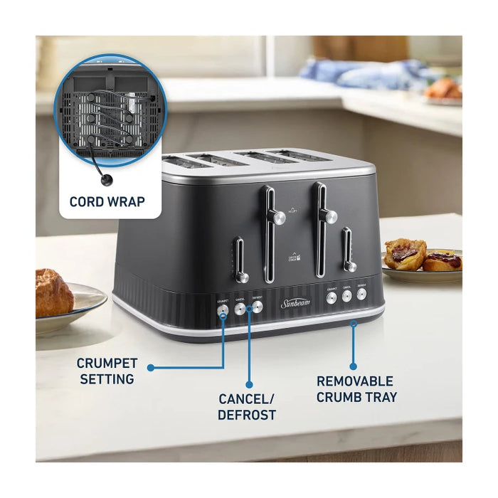 Sunbeam French Riviera Collection Breakfast Toaster & Kettle Black PUP8101BK