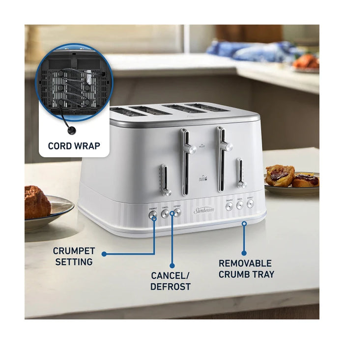 Sunbeam French Riviera Toaster White TAM8104WH