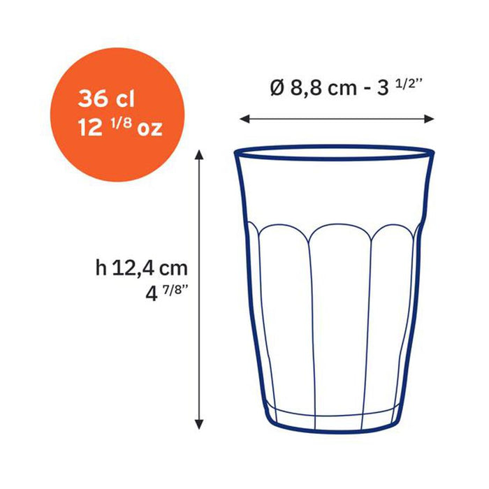Duralex Picardie Hi Ball Tumbler 360ml - Set 4 50107DU_4