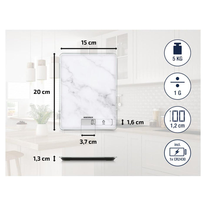 Soehnle Digital Kitchen Scale Page Compact 300 Marble 61516