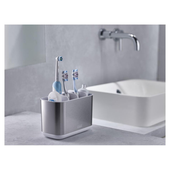 EasyStore Steel Toothbrush Caddy Large - Stainless Steel