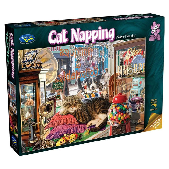 Holdson Puzzle - Cat Napping, 1000pc (Antique Shop Cat) 77722