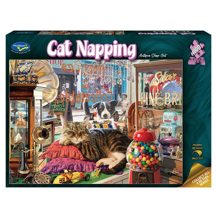 Holdson Puzzle - Cat Napping, 1000pc (Antique Shop Cat) 77722