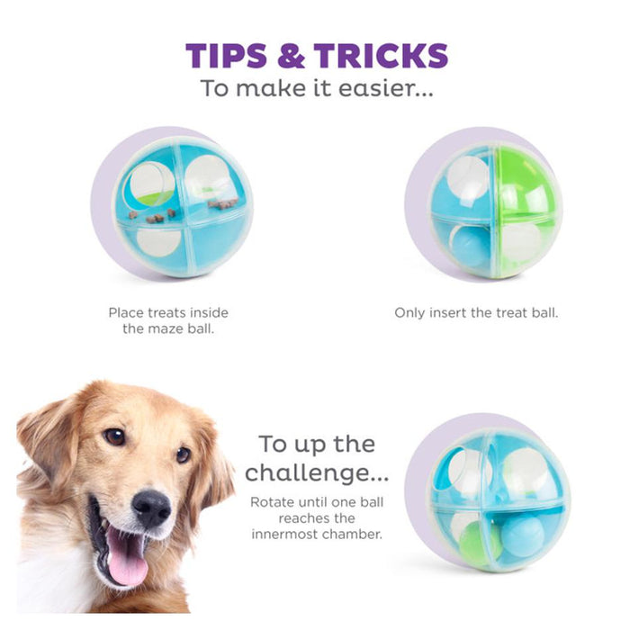 Nina Ottosson A-Maze Ball Dog Puzzle Treat Dispensing Toy | Outward Hound 3