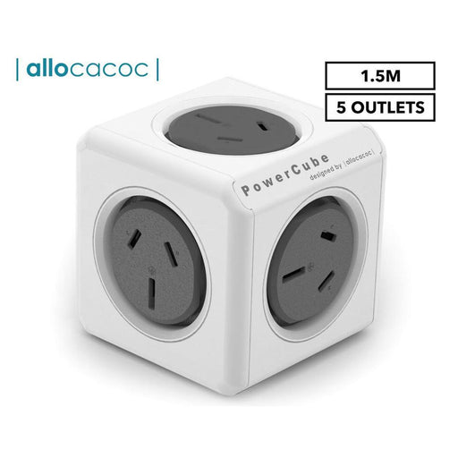 ALLOCACOC POWERCUBE Extended Outlets, 1.5M - Grey (0015)_1