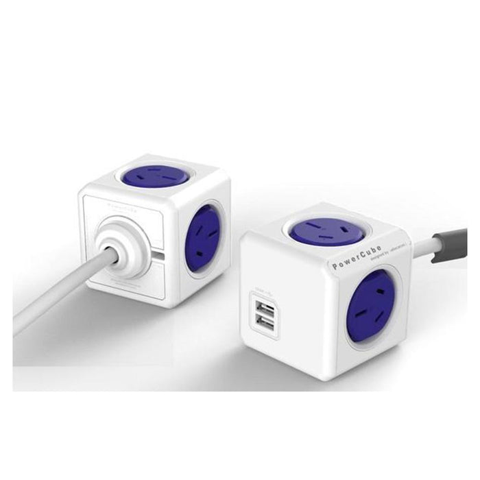 ALLOCACOC POWERCUBE Extended Outlets with USB 1.5M - Blue (0114)_1
