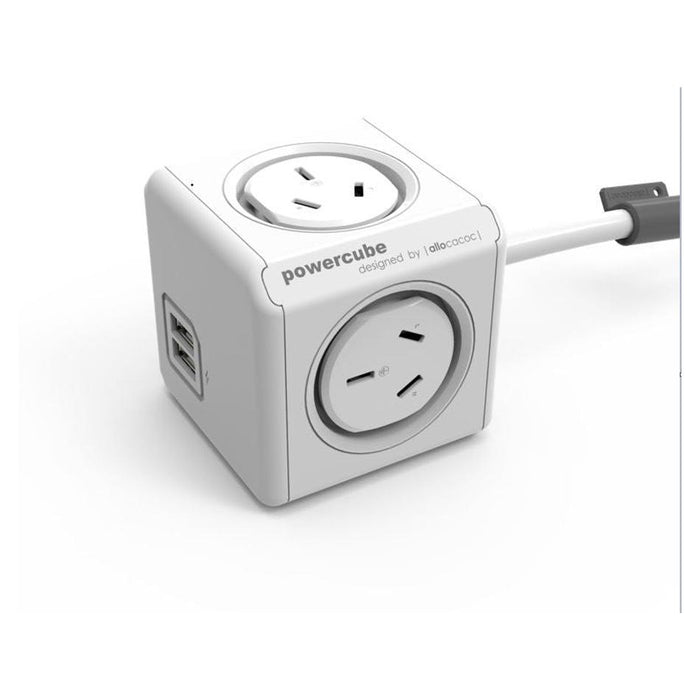 Allocacoc POWERCUBE Extended USB WHITE-4 Outlets-2 USB 1.5m_1